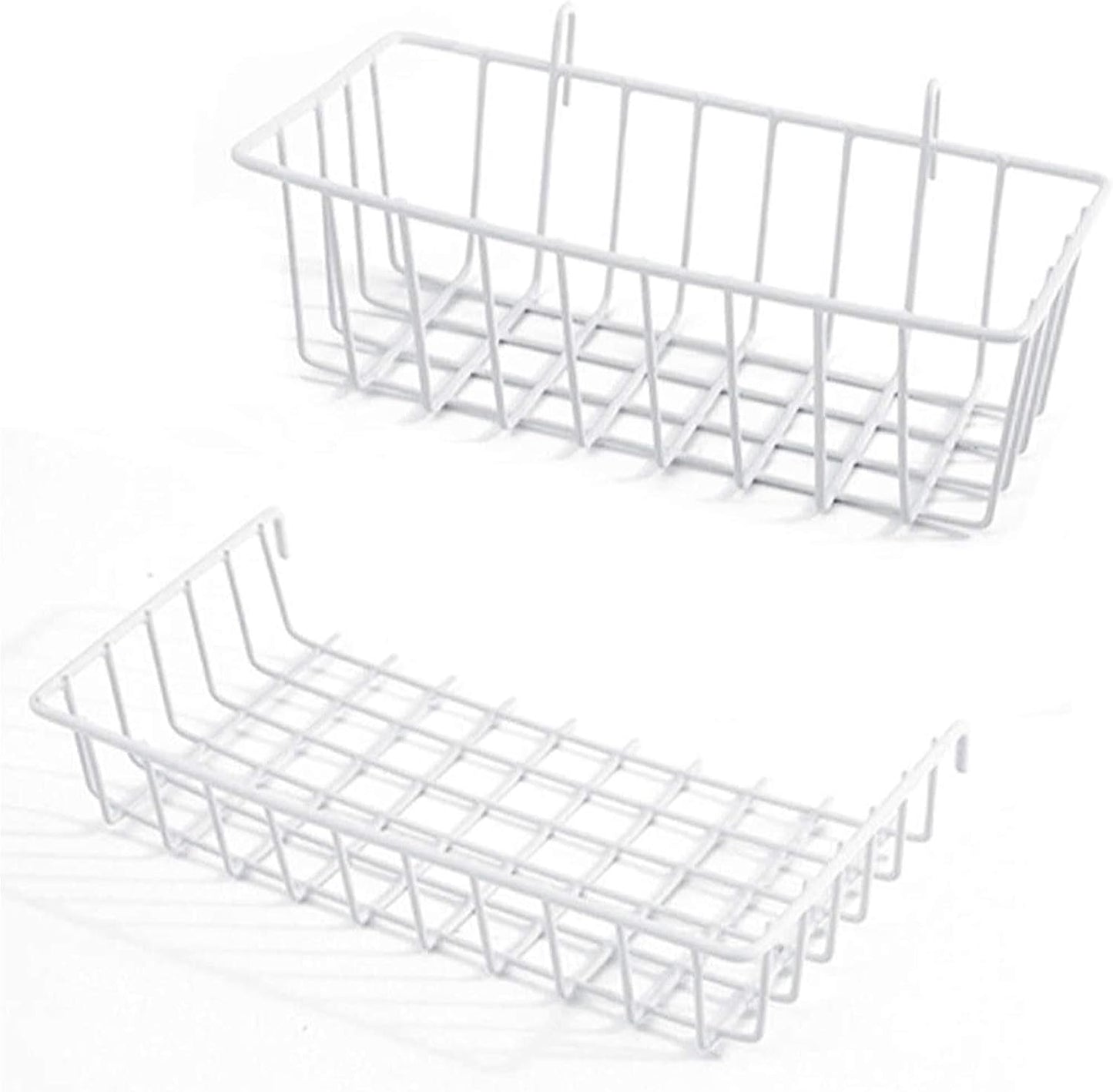 Wall Grid Accessories Wire Grid Baskets Shelf Organizer for Grid Panel Board, 2 Pack