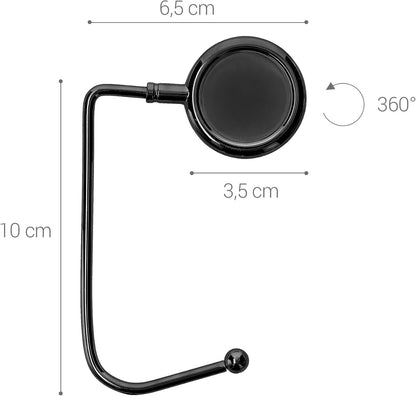 kwmobile Purse Hook for Table - Set of 2 Purse Holder - Handbag Hanger - Portable Bag Holder - Bag Hooks for Desk - Table Hook Gold
