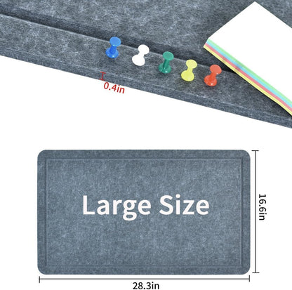 Vuzvuv Black 28"x16" Large Cork Board with 50 Push Pins & Sticky Notes, Self-Adhesive Bulletin Board for Wall, Felt Pin Vision Board for Paste Notes,Schedules Offices Home