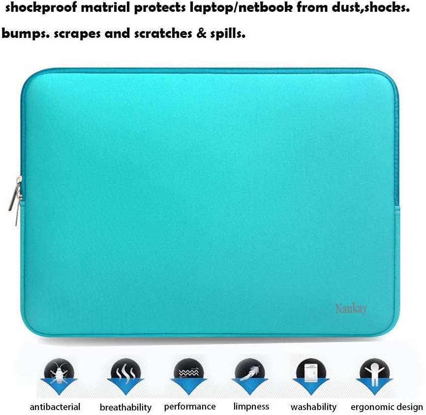 Naukay Laptop Sleeve Case, 15.6 Inch,Resistant Neoprene Notebook Computer Pocket Case/Tablet Briefcase Carrying Bag Compatible Asus/Dell/Fujitsu/HP/Sony/Toshiba/Acer- (Black)