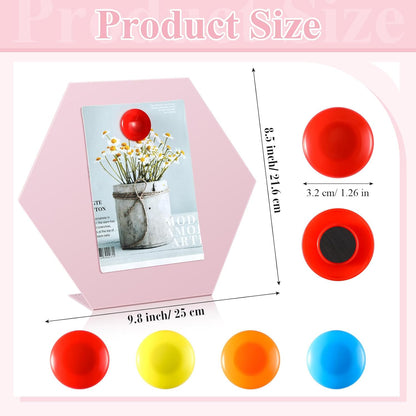 Shimeyao 2 Pcs Pink Magnetic Bulletin Board for Tabletops with 8 Magnets 10x7 Inch Memo Display Easel Stand for Home Office School Kitchen Table Supplies (Arched)