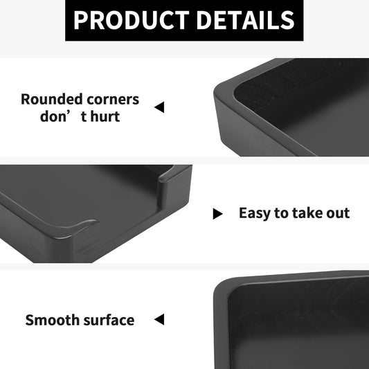 2 PCS 4x6 Memo Holder for Desk Paper Holder Black Wooden Memo Organizer for Desk Paper Tray Index Card Holder Fits 4 x 6 Index Card Cardstock Pads Note for Office School
