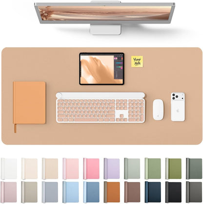 YSAGi Leather Office Desk Pad Protector, Large Mouse Pad, Non-Slip, PU Leather, Laptop Desk Blotter, Waterproof Writing Pad for Office and Home, Black, 23.6" x 13.8" - Colors B