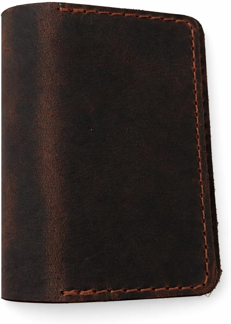 Leather Journal Cover for 2.5 x 4 Inches Pocket Notebooks – Handmade Refillable Mini Notebook Cover – Compatible with Outus, Qeeenar & Similar Small Journals, Travel Memo Pads & Pocket Diaries