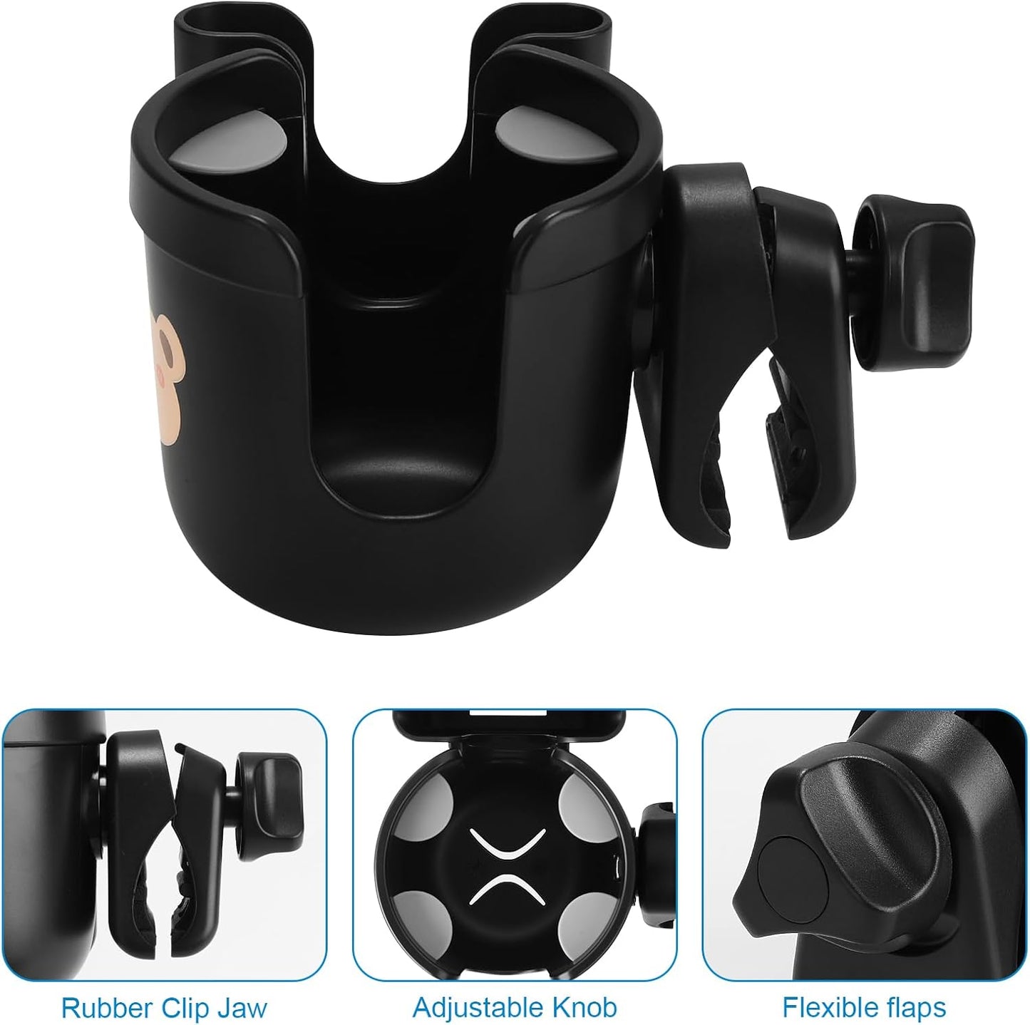 Accmor 2-in-1 Walker Cup Holder with Phone Holder, Wheelchair Cup Holder, Rollator Cup Holder, Cup Phone Holder for Walker, Wheelchair, Rollator, Mobility Scooter
