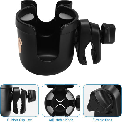 Accmor 2-in-1 Walker Cup Holder with Phone Holder, Wheelchair Cup Holder, Rollator Cup Holder, Cup Phone Holder for Walker, Wheelchair, Rollator, Mobility Scooter