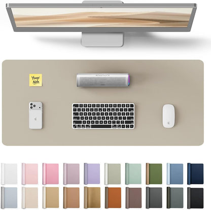 YSAGi Leather Desk Protector, Office Mat, Large Mouse Mat, Non-Slip PU Leather Blotter, Laptop Desk Mat, Waterproof Writing Pad for Office and Home (Black, 31.5" x 15.8") - Colors A