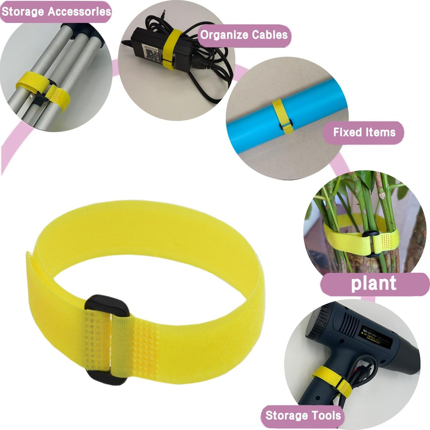 20 Pack (12 x 1 Inch) Reusable Fastening Cable Straps,Adjustable Multi-Purpose Hook and Loop Straps Nylon Cable Ties for Wire Cable Management Home Office Garage Outdoor Organization