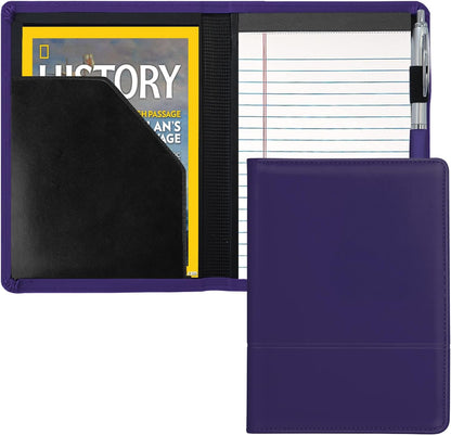 Padfolio/Portfolio Binder, Mini Padfolio Portfolio Binder 5 x 8 Legal Writing Pad, A5 Document Organizer Folder for Men Women, Black