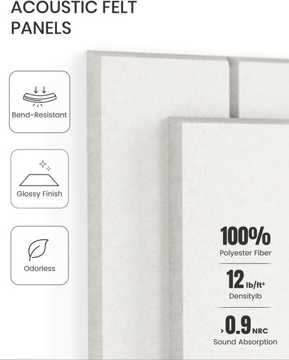 Fluxynara Large Felt Bulletin Board 48" x 36" Cork Board Alternative-12 Pack with 70 Safe Removable Adhesive Tabs, Cork Boards for Walls Cork Board for Home Office Classroom Pin Board (Oatmeal)