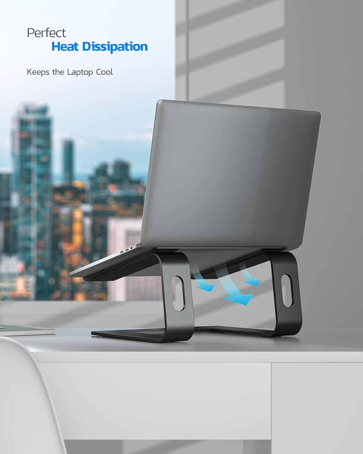 Nulaxy All-Aluminum Laptop Stand for Desk, Ergonomic Detachable Ventilated Cooling Computer Riser, Anti-Slip Design Notebook Holder Compatible with All 10-16" Laptops (MacBook, Dell XPS, HP, Lenovo)