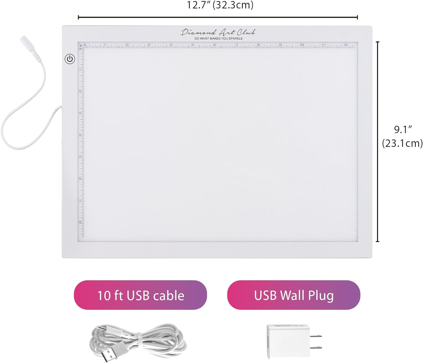DIAMOND ART CLUB - NEW A4 Light Pad, USB LED Light Board for Diamond Painting and DIY Crafting, Diamond Art Tools and Accessories, 14.1" x 10.6"