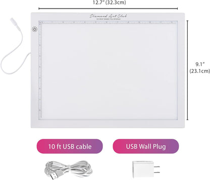 DIAMOND ART CLUB - NEW A4 Light Pad, USB LED Light Board for Diamond Painting and DIY Crafting, Diamond Art Tools and Accessories, 14.1" x 10.6"