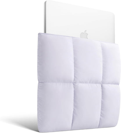 Comfyable Puffy Laptop Sleeve 13 Inch 14 Inch, Quilted Puffer Laptop Carrying Case for Women, Pillow Case Compatible with MacBook Air/Pro M5 M4 M3 M2 Pro/Max 2026, 13" MacBook Neo A18, Rice | Puffy