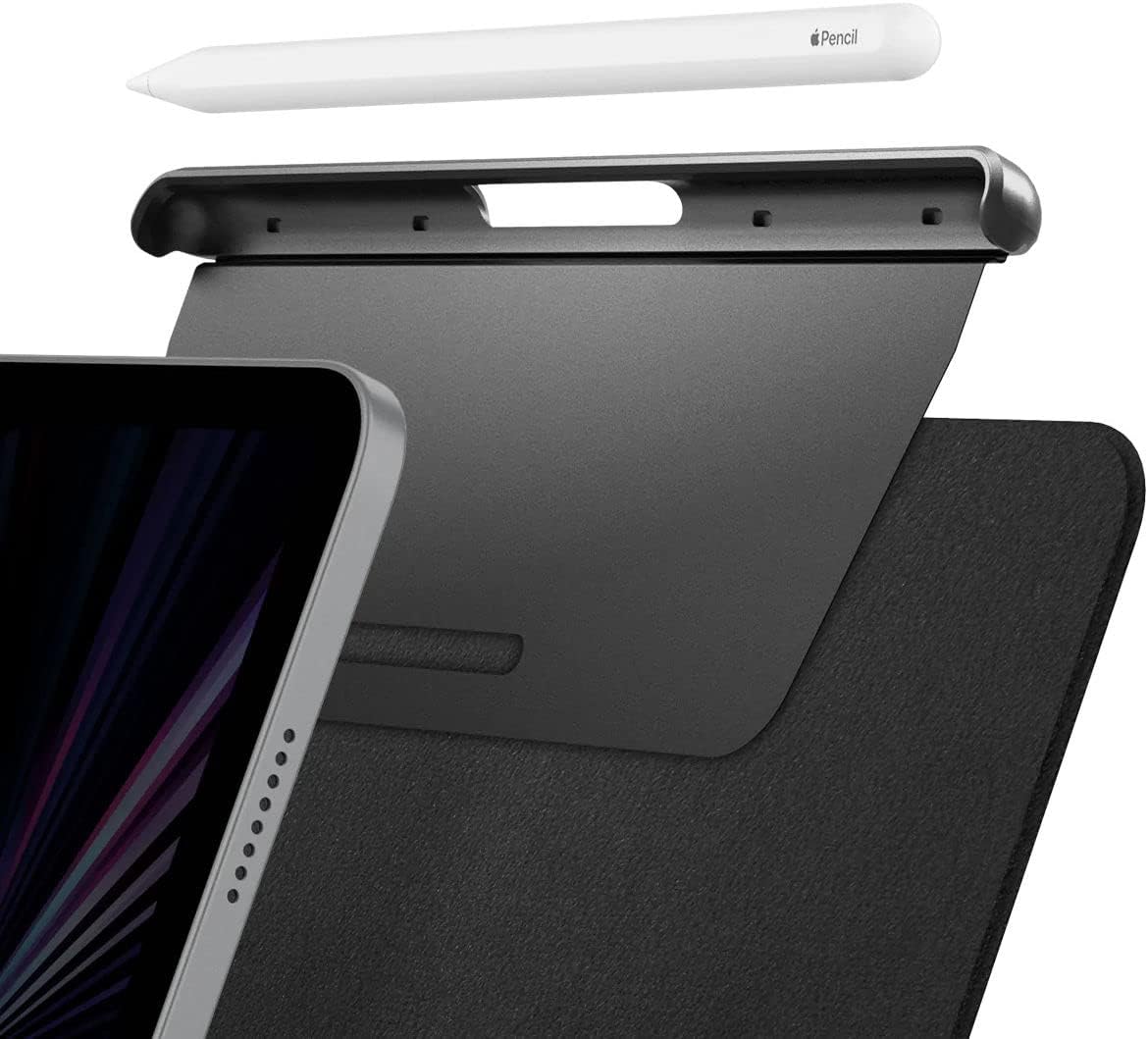 Spigen Pencil Holder for Apple Pencil Pro, 2nd Gen, Lenovo Yoga Pen, Galaxy S Pen, Compatible with Magic Keyboard, Smart Keyboard, Smart Folio, Magnetic iPad Cases, Wireless Charging Safe, White