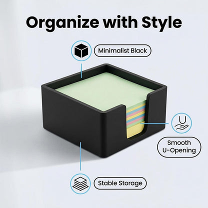 Silicone Sticky Note Holder for Desk - Modern 3x3 Inch Memo Pad Dispenser Post Note Holder, Minimalist Desk Storage Organizer for Office, Home, and School, White