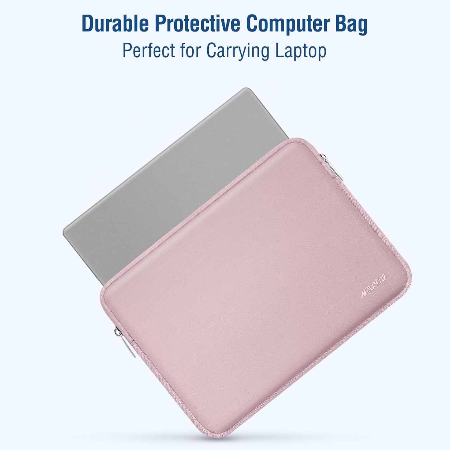 MOSISO Laptop Case 13.3 inch, 13-13.3 inch Laptop Sleeve Bag Compatible with MacBook Air/Pro 13/Pro 14 M5 M4 M3 M2 M1, HP Dell ASUS Lenovo, Neoprene Computer Sleeve Bag with Small Case, Baby Pink - Colors A