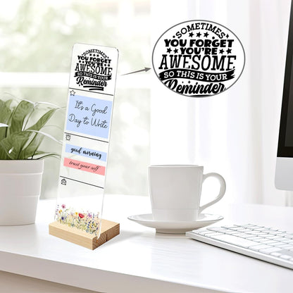 Sticky Note Holder Acrylic Monitor Memo Board Desk Organizers and Accessories Desk Decor Post It Note Holder with 200Pcs Sticky Notes Funny Sarcastic Office Positive Desk Sign