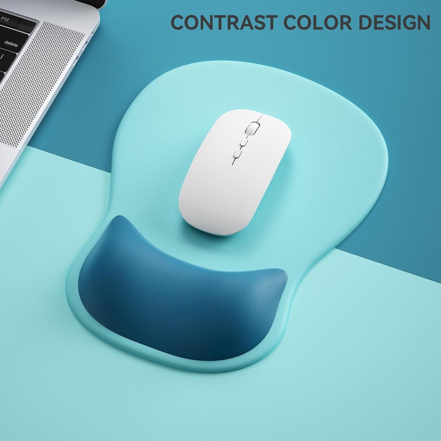 Ergonomic Mouse Pad with Wrist Rest,Cute Gel Mousepad Wrist Support - Small Mini Portable for Travel Mouse Pads for Desk Laptop,Computer,Office & Home Decor (Pink&Light Pink)