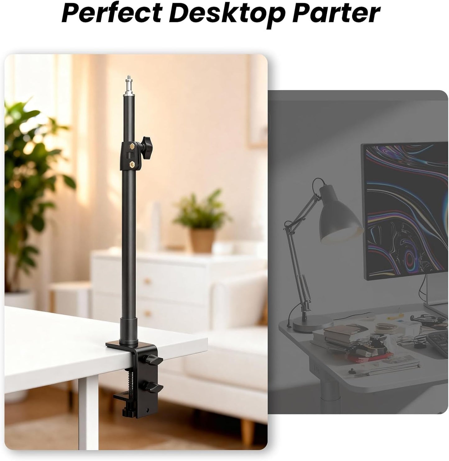 2Pack Streaming Key Light, LED Video Light Dimmable Bi-Color 3200-5600k Video Conference Lighting with Gooseneck Tubes Desk Light for Stream/Podcast/Gaming/Zoom Meetings/Broadcast/YouTube