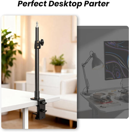 2Pack Streaming Key Light, LED Video Light Dimmable Bi-Color 3200-5600k Video Conference Lighting with Gooseneck Tubes Desk Light for Stream/Podcast/Gaming/Zoom Meetings/Broadcast/YouTube