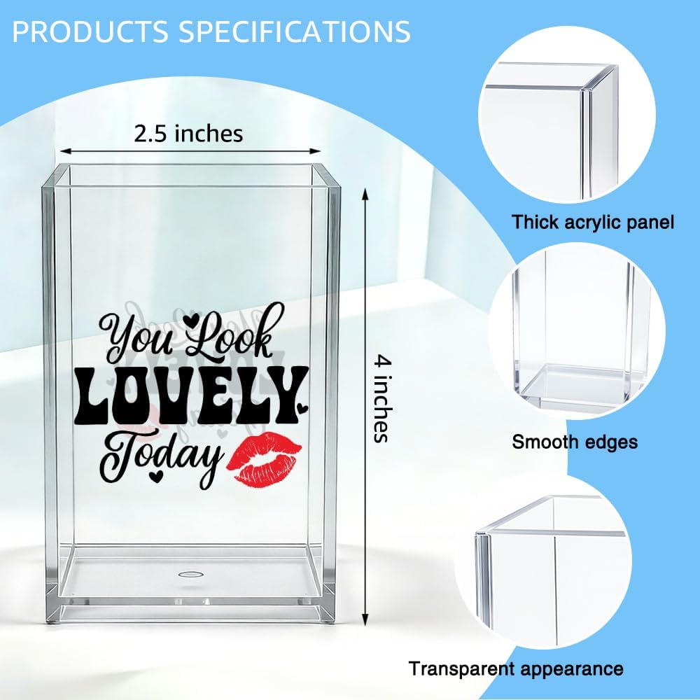 Lash Queen Acrylic Makeup Brush Organizer Holder, Lash Artist Desk Accessory Holder, Acrylic Desk Organizer Gifts for Make up Artist Eyelash Technician Cosmetologist Esthetician Beautician