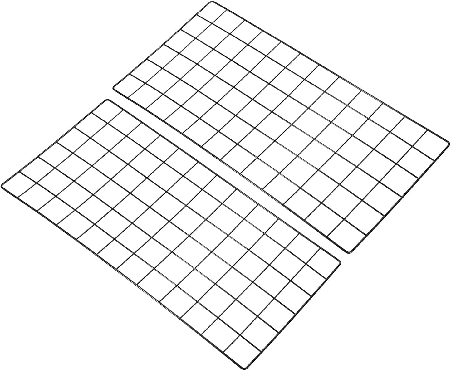 PATIKIL 24"x12" Wire Grid Panel, 2 Pack Wall Grid Decorative Panels Board Photo Pictures Display Decor Hanging Organizer for Home Office, Black
