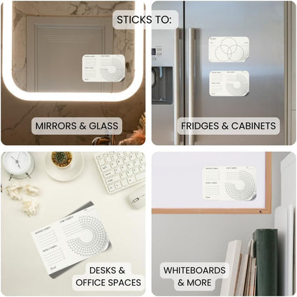 Habit Tracker Set | Reusable Dry Erase | Vision & Goal Planner with Monthly, Weekly, Daily Trackers | Undated, Reusable & Sustainable | Sticks to Mirrors, Fridges, Desks | The VOID Planners