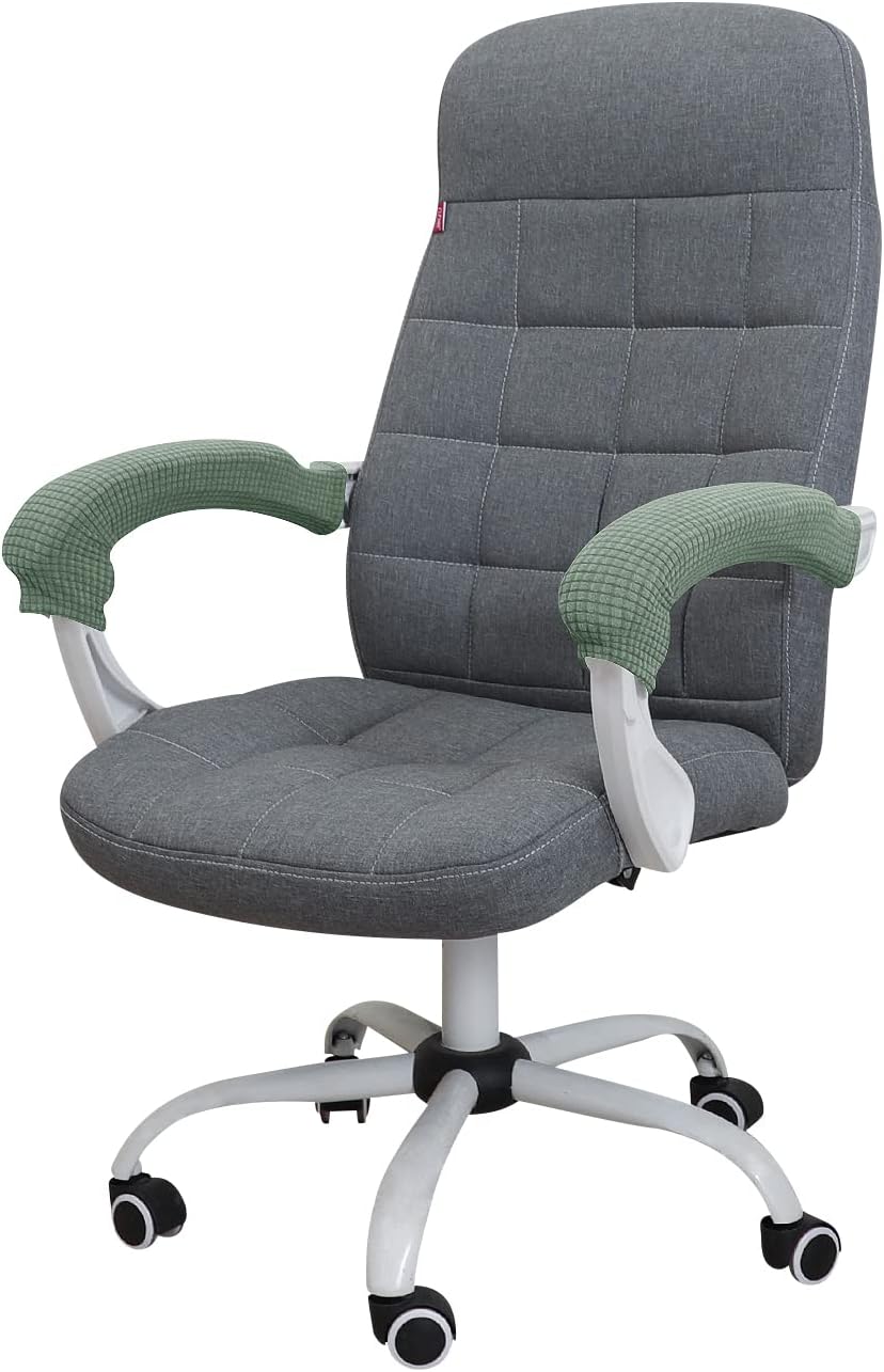 FORCHEER Office Chair Armrest Covers 12-15 Inch Velvet Elastic Black Arm Rest Covers for Desk Computer Chairs Washable