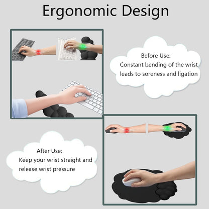 Cloud Keyboard Wrist Rest Dark Green Mouse Pad with Wrist Rest Ergonomic Wrist Pad Memory Foam Non-Slip Wrist Support for Computer Laptop Gaming Home Office Relief Typing Pain Green