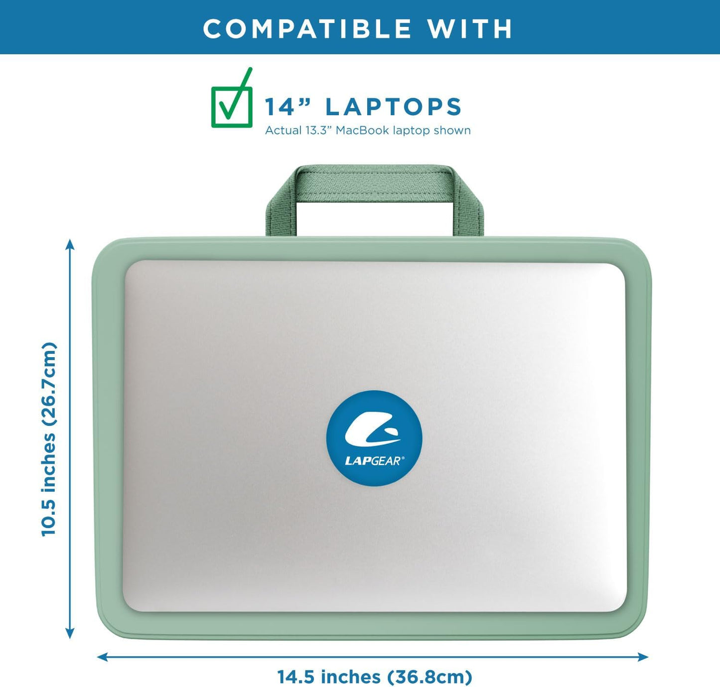 LAPGEAR Compact Lap Desk – Fits Up to 14″ Laptops – Charcoal – Style No. 43105