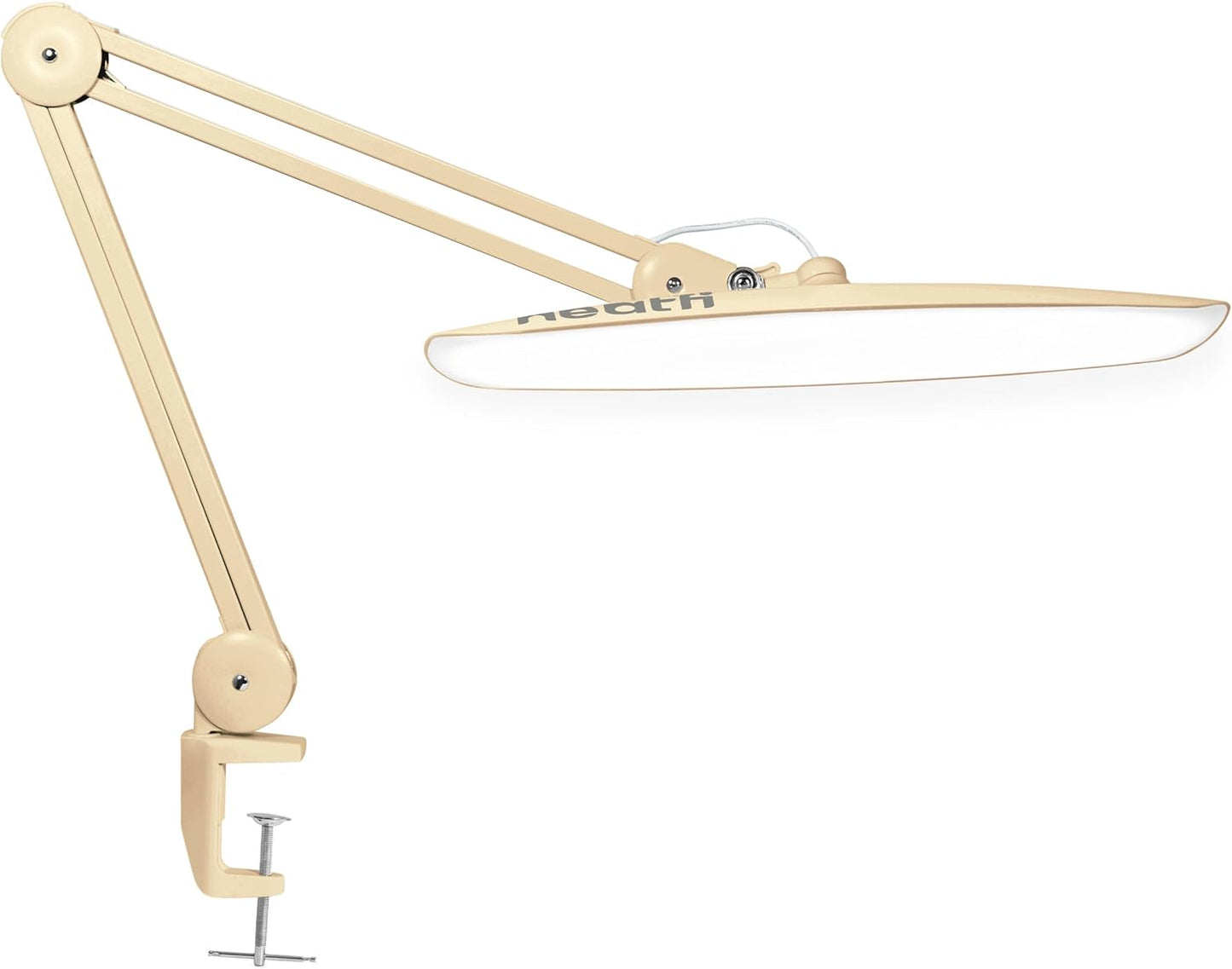 Neatfi XL 2200 Lumens 24W LED Desk Lamp – Shadow-Free Task Lighting | 4-Level Dimming | Home Office & Crafts Use | 20-Inch Wide Head (White, Non-CCT with Clamp)