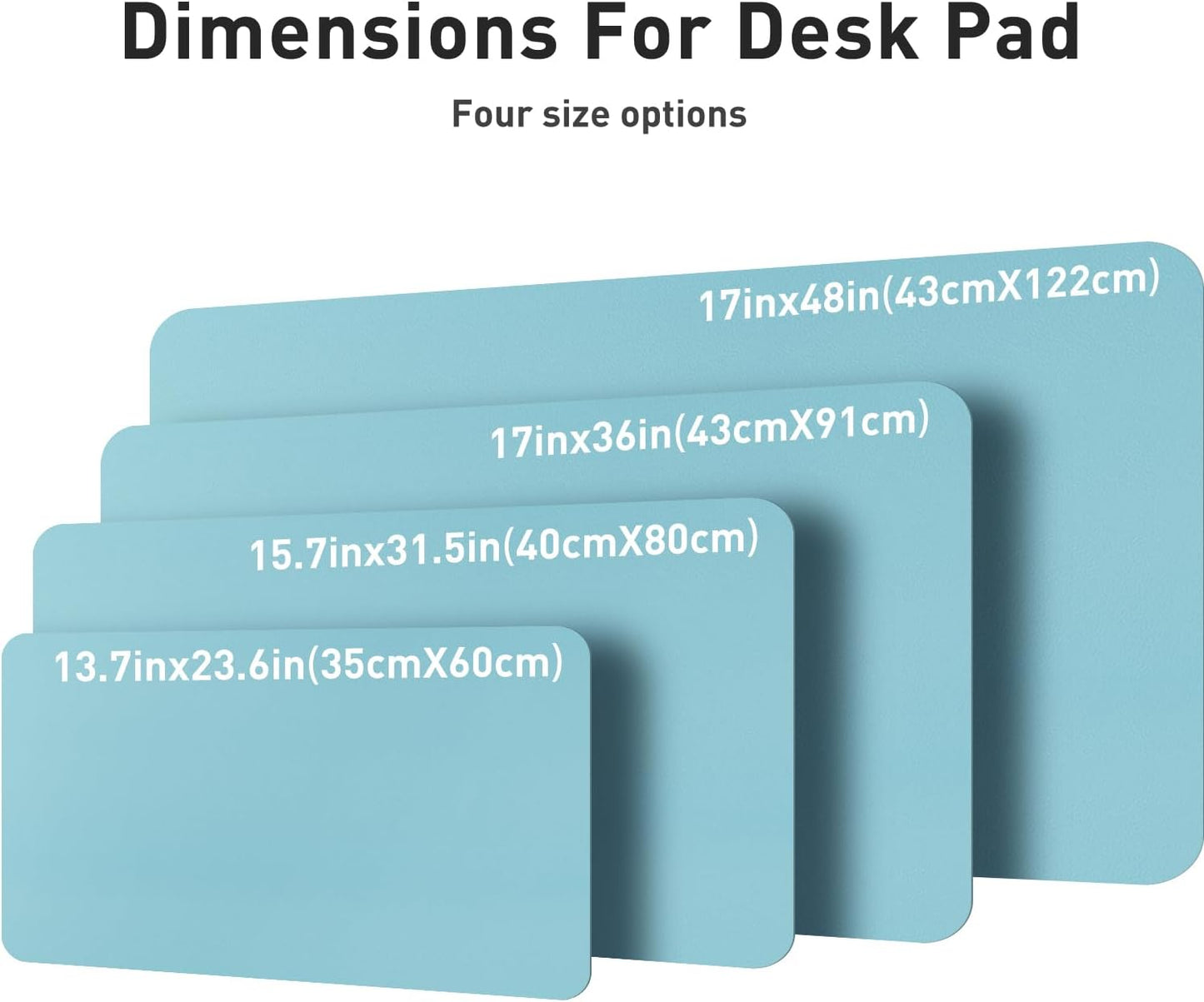 Aothia Leather Desk Pad Protector, Mouse Pad, Office Desk Mat, Non-Slip PU Leather Desk Blotter, Laptop Desk Pad, Waterproof Desk Writing Pad for Office and Home(Dark Blue,31.5" x 15.7") - Colors B