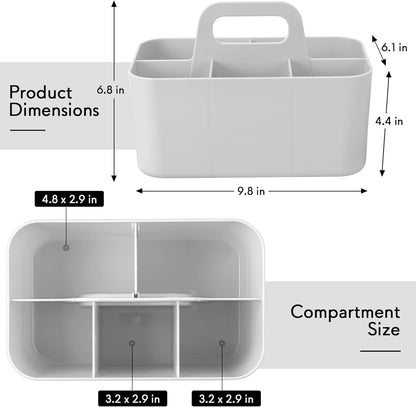 Tiawudi 2 Pack Caddy Organizer with Handle, Portable Plastic Caddy, Storage Organization for Cleaning, Bath, Makeup, Art, Craft, Stationery, Classroom and Office, Tote Organizer