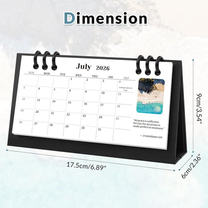 KONVINIT Small Desk Calendar 2026-2027, 6.3" x 3.1", 2026 Desk Calendar - Runs From January 2026 Until December 2027, 24 Months Mini Desktop Calendar for School, Home and Office Supplies