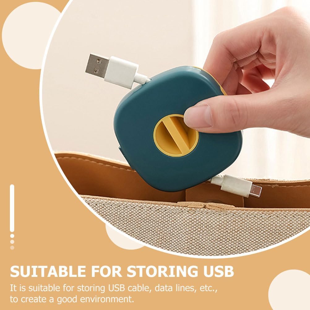 3-Pack Retractable Cable Winder with Rotating Design - Portable Cord Organizer for USB, Earphones - Tangle-Free Holder for Home, Office, Travel