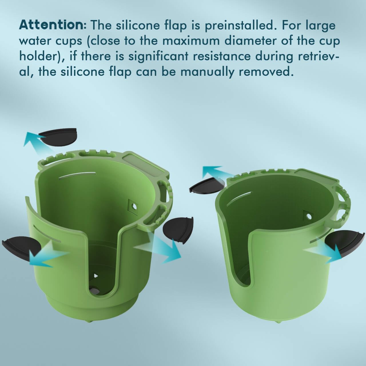Desk Cup Holder with Headphone Hanger, Clip on Cup Holders for Desks with Spill-Proof Cup Design, Easy to Install, Enough to Hold 8-28OZ Coffee Cups, Water Bottles. (Black, Medium)