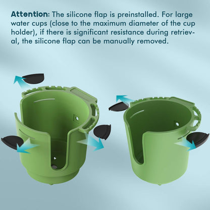 Desk Cup Holder with Headphone Hanger, Clip on Cup Holders for Desks with Spill-Proof Cup Design, Easy to Install, Enough to Hold 8-28OZ Coffee Cups, Water Bottles. (Black, Medium)