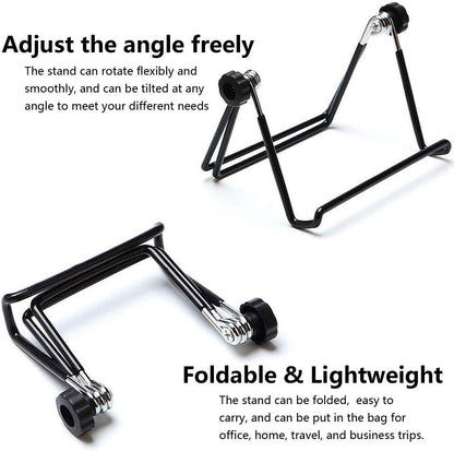 VOVIGGOL Adjustable Tablet Stand Holder, Non-Slip Foldable Holder Cradle Fit for 9-12.9" Tablets, iPad, Samsung and Kindle Fire, Display Stands Picture Frame Stand for Photos (Large Black)