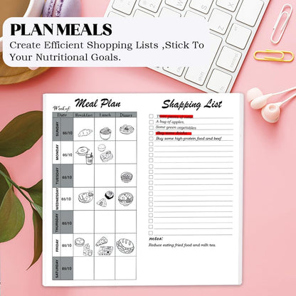 qianshan Travelers Notebook Inserts with PVC Sleeve,Undated Weekly Planner,Weekly To Do List Notepad,TN Journal,30 Sheets,8.5" x 4.7",Pocket Travelers Notebook for Journals,Diaries,Planners,Pink Cat