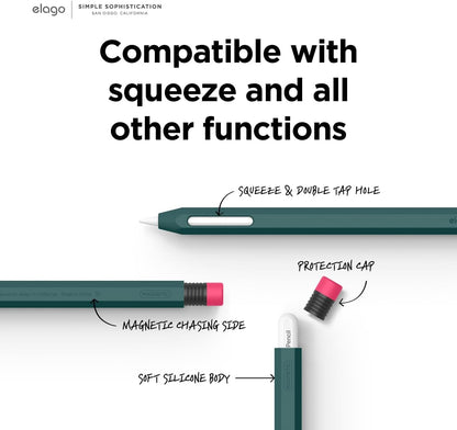 elago Compatible with Apple Pencil Pro Case & Apple Pencil 2nd Generation Case, Compatible with Magnetic Charging, Double Tap, Squeeze, Haptic (Must Read Installation Instructions) [Lovely Pink]