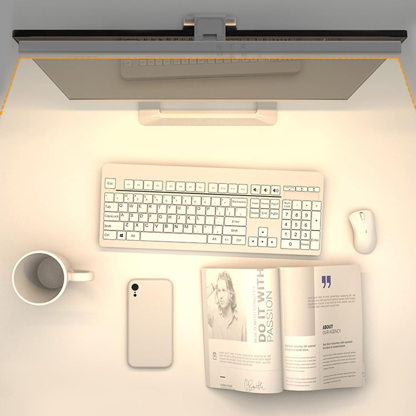 Computer Monitor Lamp, Screen Monitor Light Bar for Eye Caring, Screen Monitor Light Bar with Backlight for Eye Caring, E-Reading LED Task Lamp with Dimming Adjustment, Perfect for Reading and Study