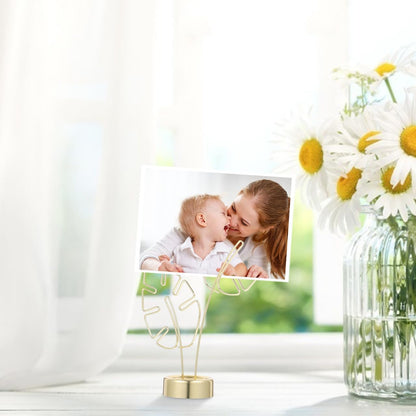 NUOBESTY Gold Card Clip Holder Turtle Leaf Shapes Photo Display Stand Memo Note Message Cards Display Pick Stand for Home Party