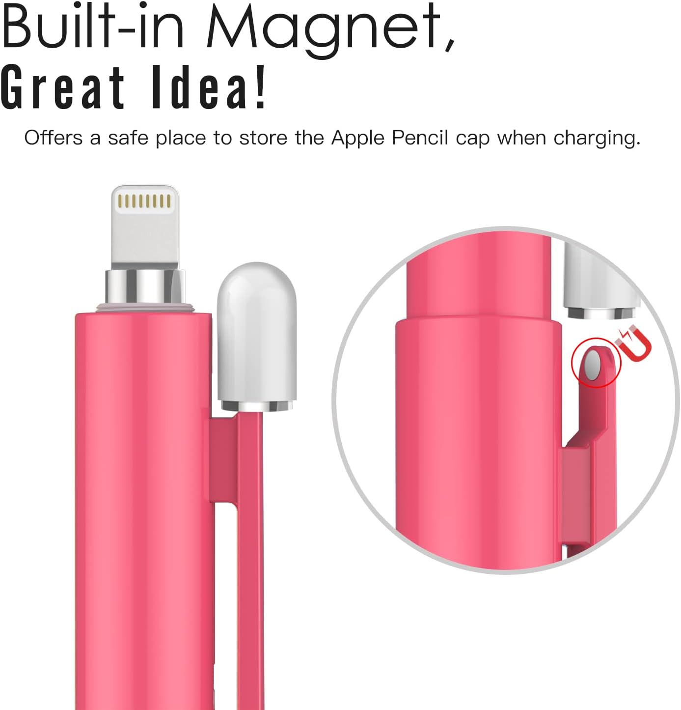 MoKo Holder Case for Apple Pencil 1st Generation, Retractable Apple Pencil 1st Case Protective iPad Pencil Sleeve Skin Cover with Sturdy Clip, Pink