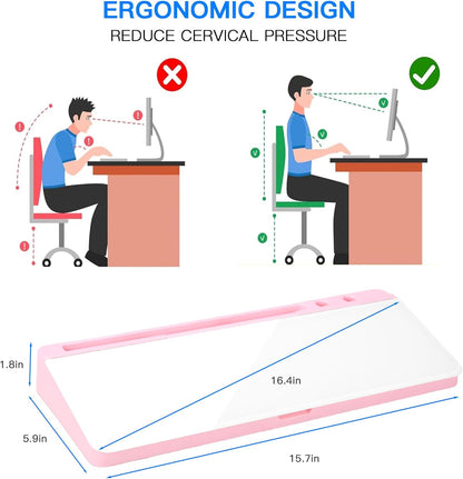 KVY Desk Whiteboard with Storage,Desktop Glass Dry Erase White Board Organizers Supplies with Accessories for Office, Home, School Essentials (White)