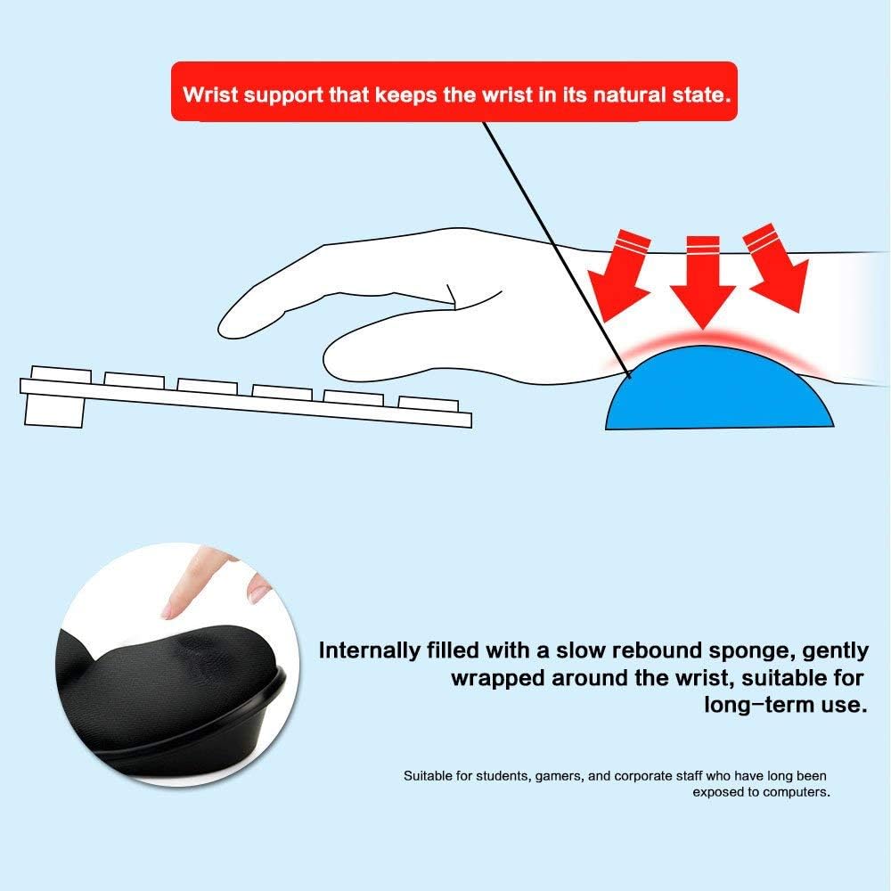 Memory Foam Mouse, Keyboard Wrist Rest Pad Anti-Skid Mousepad Support Mat for Office Computer Laptop Mac- Durable Comfortable Lightweight Easy Typing Pain Relief (Gray)