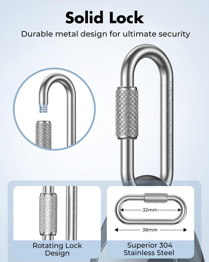 UNBREAKcable AirTag Holder for Apple - 4 Pack Air Tag Case [Professional Carabiner] [Waterproof] [Shockproof] TPU AirTag Keychain for Kids, Pets, Keys, Luggage, Backpacks