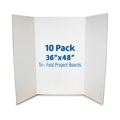 Flipside Products 36” x 48” Project Boards for Presentations, Science Fair, School Projects, Event Displays and Trifold Picture Board, Proudly Made in USA - Black - 4 Pack