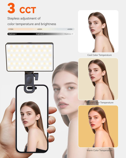 Ring Light for Computer Video Conference - Webcam Light for Monitor Clip On Remote Working Distance Learning Zoom Call Self Broadcasting and Live Streaming Influencer Light Laptop Video Conferencing