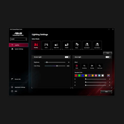 ASUS ROG Aura Monitor Light Bar (ALB01) - Asymmetrical Lighting bar, 3 Modes, RGB Lighting, USB-C, Patented clamp, Magnetic Buckle, Aura Sync Compatible, DisplayWidget Center, Quick Installation
